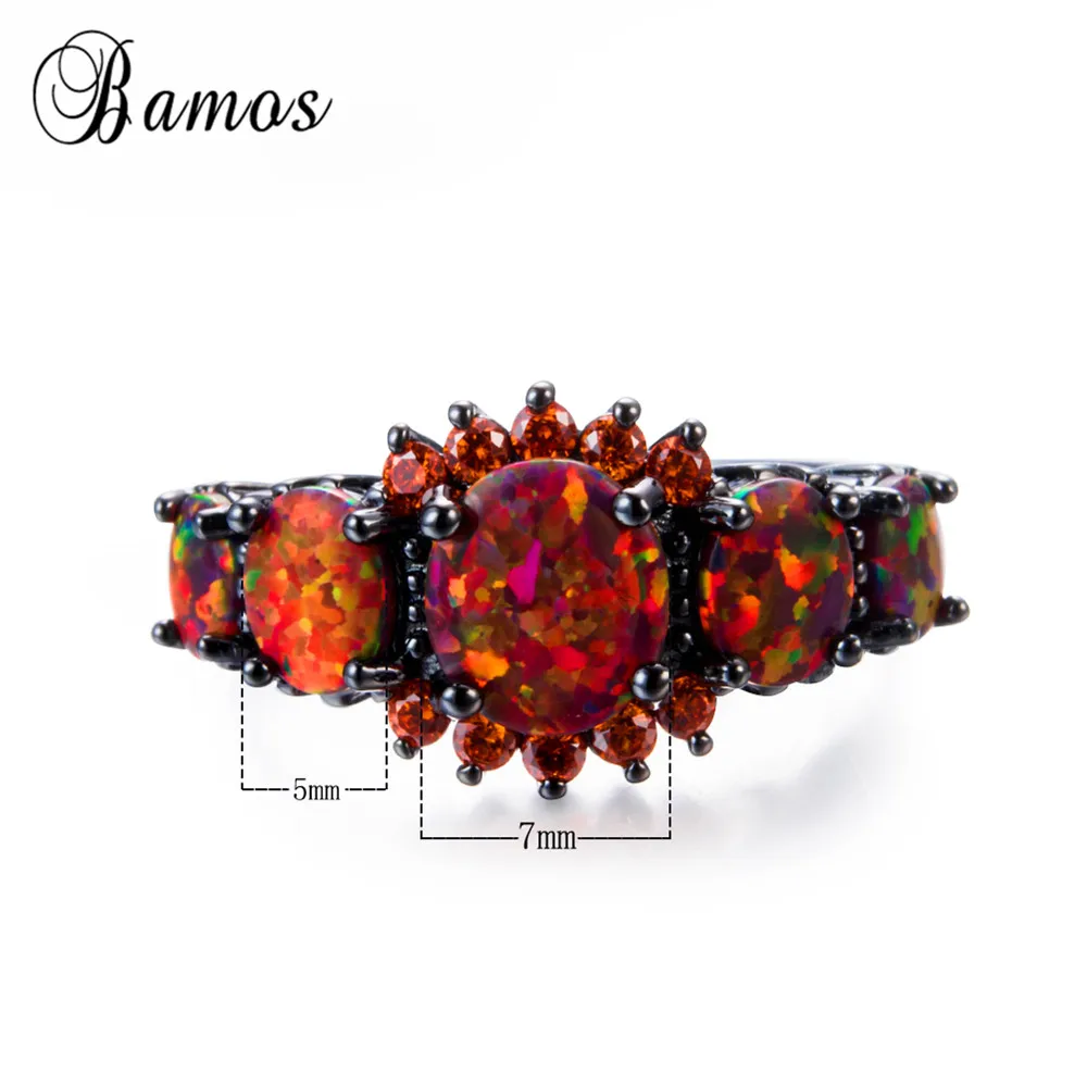 Кольцо Bamos женское модное золотое оранжевое с огненным опалом|gold filled jewelry|fire opal