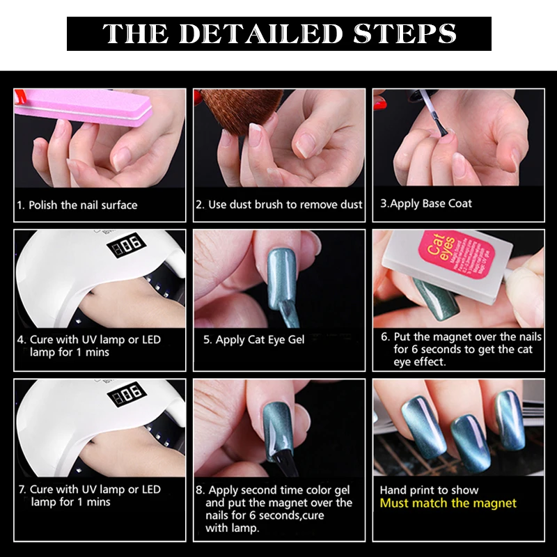 Zation магнитная палочка кошачий глаз с двойным наконечником инструменты для