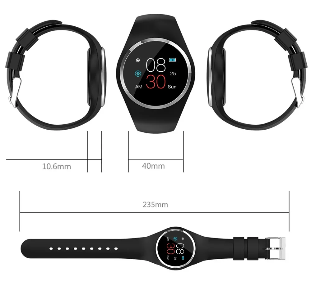 Q1 Смарт-часы фитнес-браслет для отслеживания сенсорного управления с 1 0 дюймовым