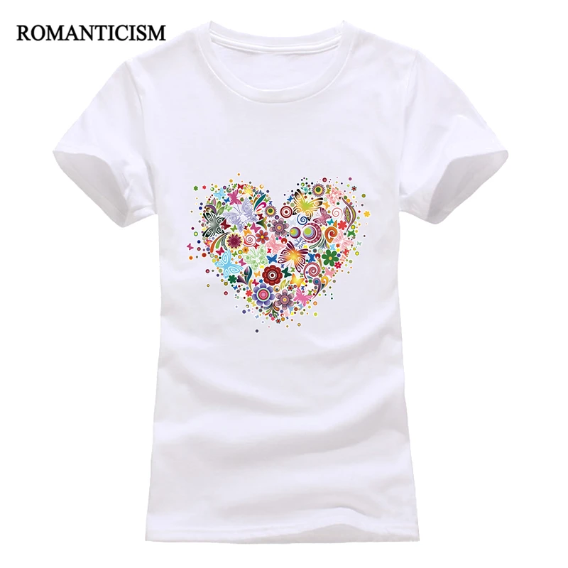 EXPERTEE 2017 summer Beautiful heart-shaped printing girl t-shirts fashion t shirt women slim tees tops | Женская одежда