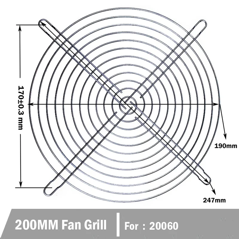 200MM Fan Grill 10 шт. защита вентилятора охлаждения металлическая решетка крышка вентилятора компьютера 30 мм 40 мм 50 мм 60 мм 70 мм 80 мм 90 мм 120 мм 135 мм 140 мм 170 мм 200 мм - Цвет лезвия: 200MM Fan Grill