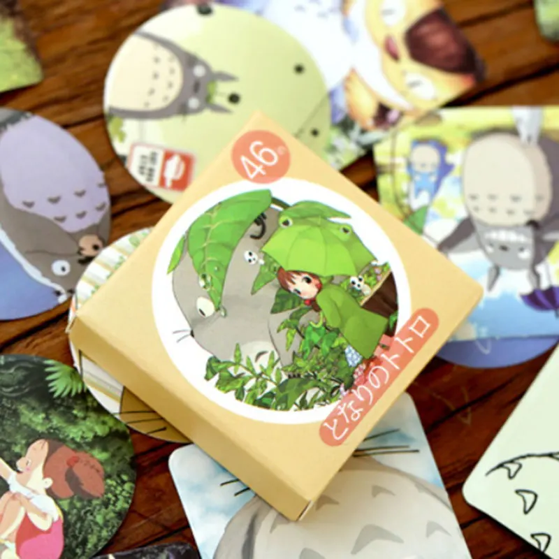 45 шт./кор. милые наклейки на клейкую бумагу с Тоторо для коллекции конфетная