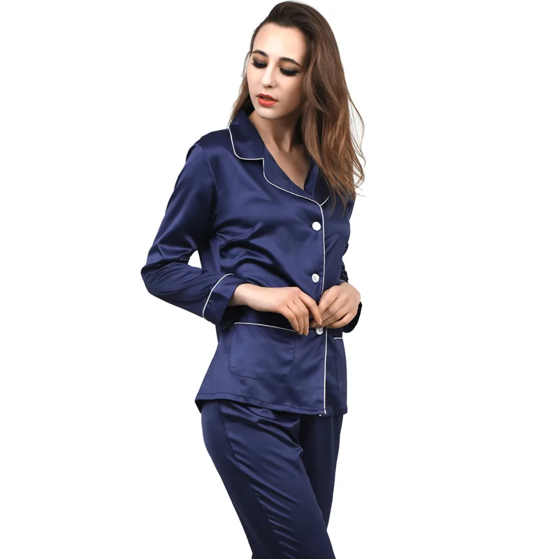 

Autumn pyjamas women pajama set Long Sleeve sleepwear silk satin sexy pajamas femme pijama casual Leisure Homewear Lounge Set