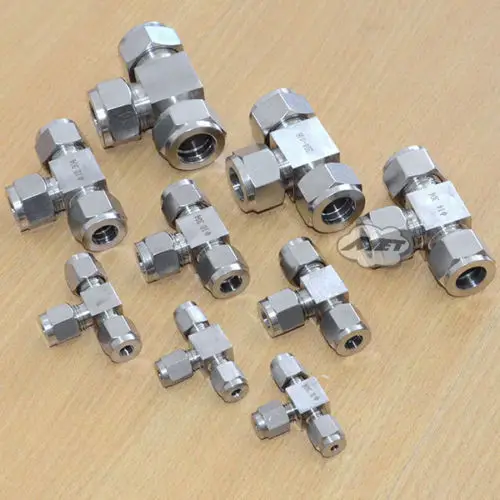 8 мм 5/16 &quotравный тройник Компрессионный фитинг для водопроводных труб двойной