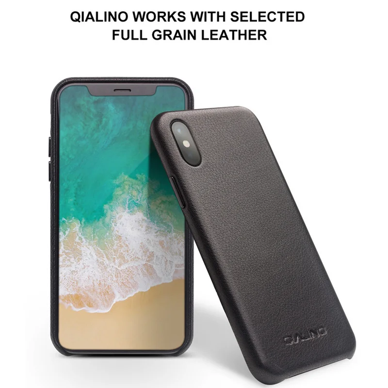 Qialino Роскошные Бизнес Стиль задняя крышка для iPhone X Мода ультра тонкий Пояса из натуральной кожи телефона чехол для iPhone X для 5.8 дюймов
