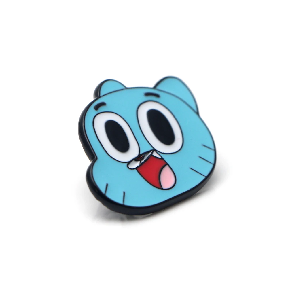 P2456 Dongmanli удивительный мир Gumball Эмаль Булавка рубашка с пряжкой булавки и броши для детей мультфильм Нагрудный значок-булавка на подарок