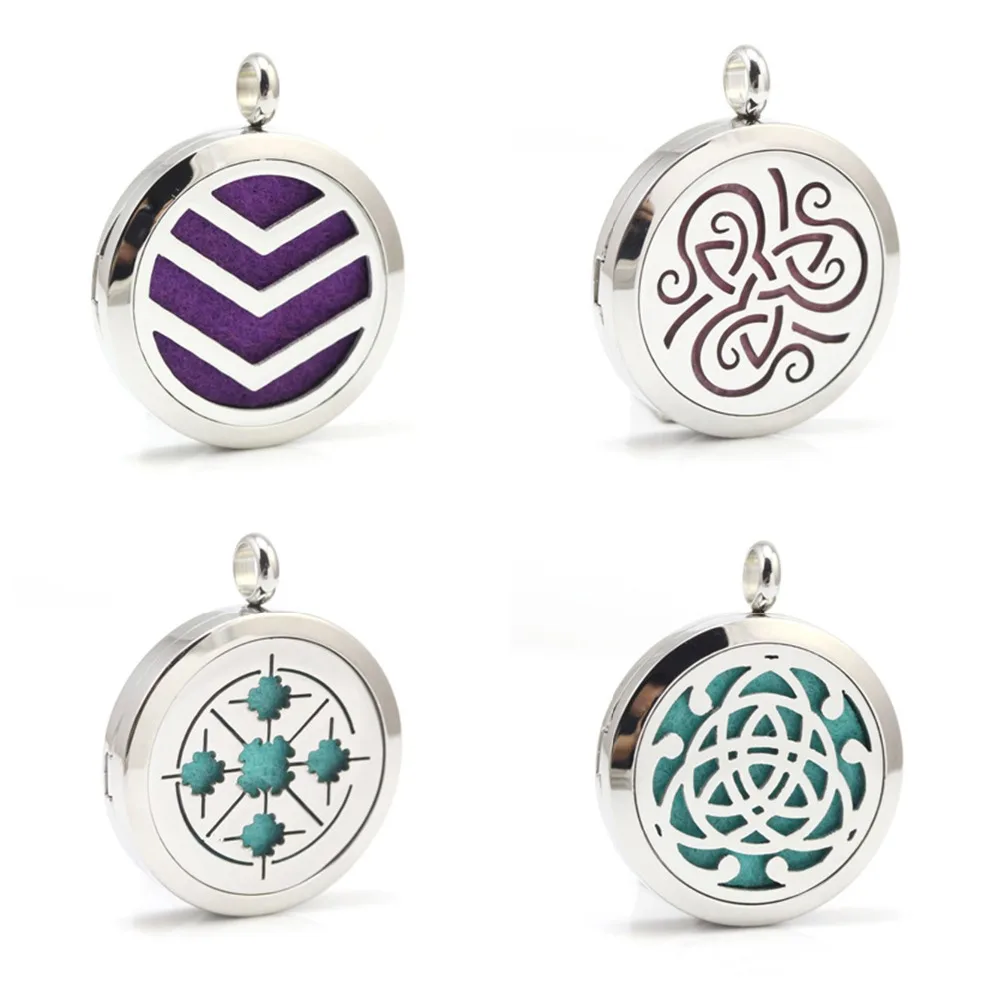 Модный медальон для ароматерапии из нержавеющей стали с геометрическим рисунком