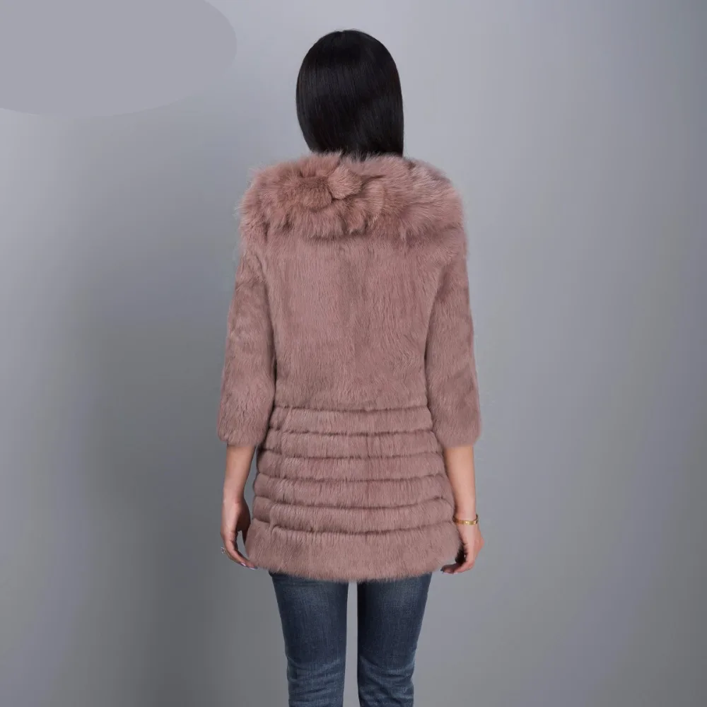 2018 Женское пальто из натурального кроличьего меха верхняя одежда Женская
