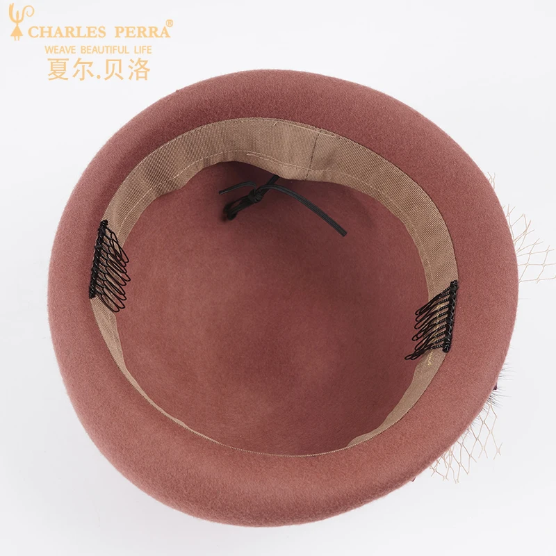 Женская шерстяная шапка Charles Perra элегантная теплая в английском стиле берет 2020