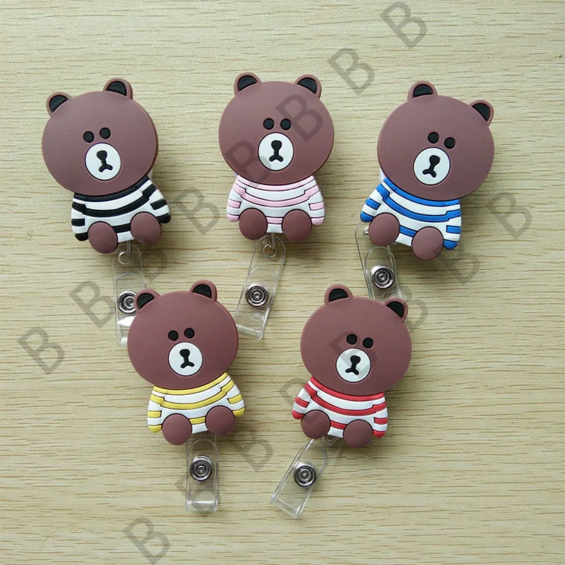 Корейский милый медведь выдвижной Бейдж держатель для удостоверения личности