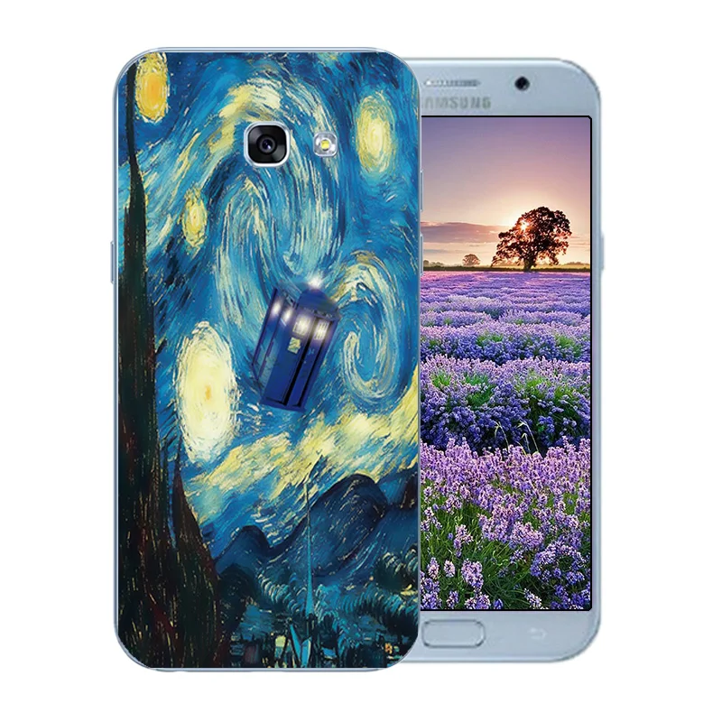 For Samsung Galaxy A5 2017 Case 5.2&quot Silicone Cases (2017) A520F Back Cover Soft TPU Van Gogh Pattern Bags |
