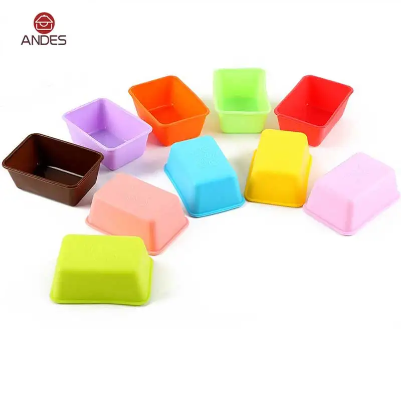 6pcs rectangle Silicone Cupcake Baking Cup Mold Soap Cake Tool Bakeware Pastry Tools Kitchen | Дом и сад