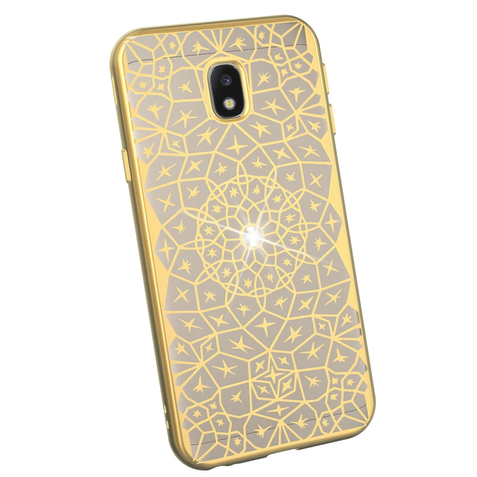 DAGUDON Silicone Case For Samsung Galaxy J3 2017 J330F Luxury Bling Diamond soft Plating TPU Cover bags |