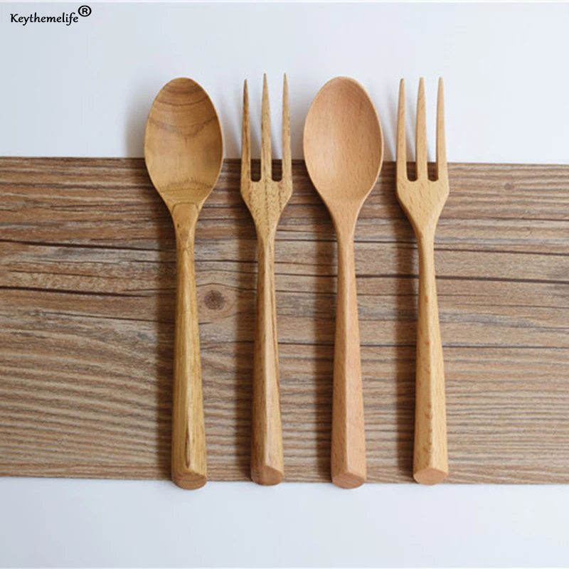 2 шт./компл. деревянная портативная посуда деревянные столовые приборы