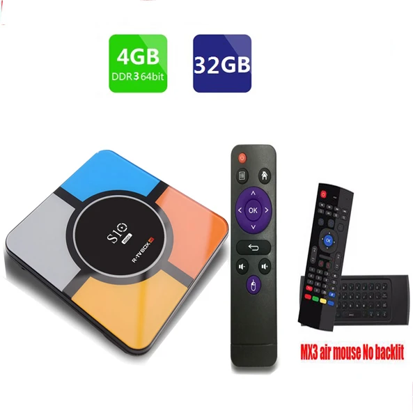 R-TV BOX S10 MINI Android 9,0 R-TV BOX S10 MINI 4 Гб DDR4 32 ГБ/64 Гб RK3328 четырехъядерный 2,4 ГГц wifi USB 3,0
