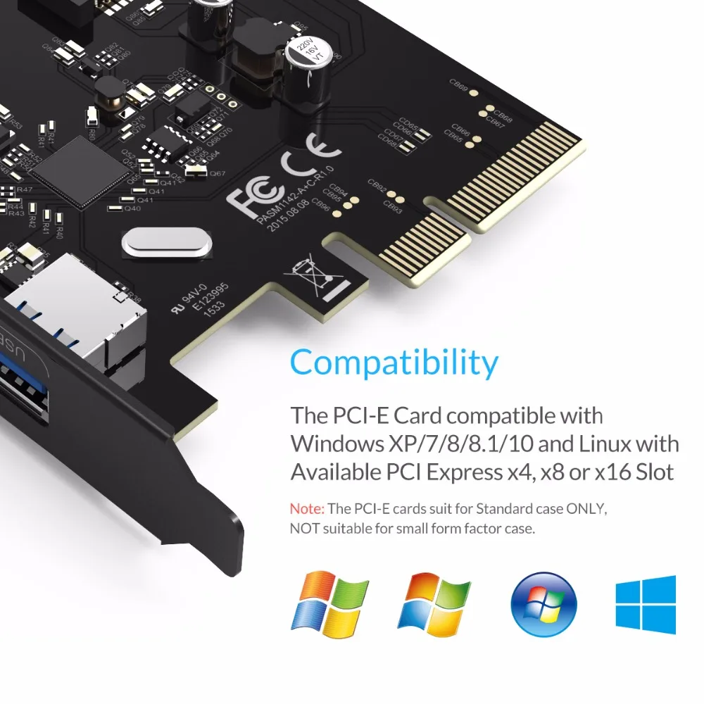 Адаптер для расширения YOTTAMASTER USB3.1(GEN 2) Type-C и Type-A PCI-E с 15-контактным разъемом