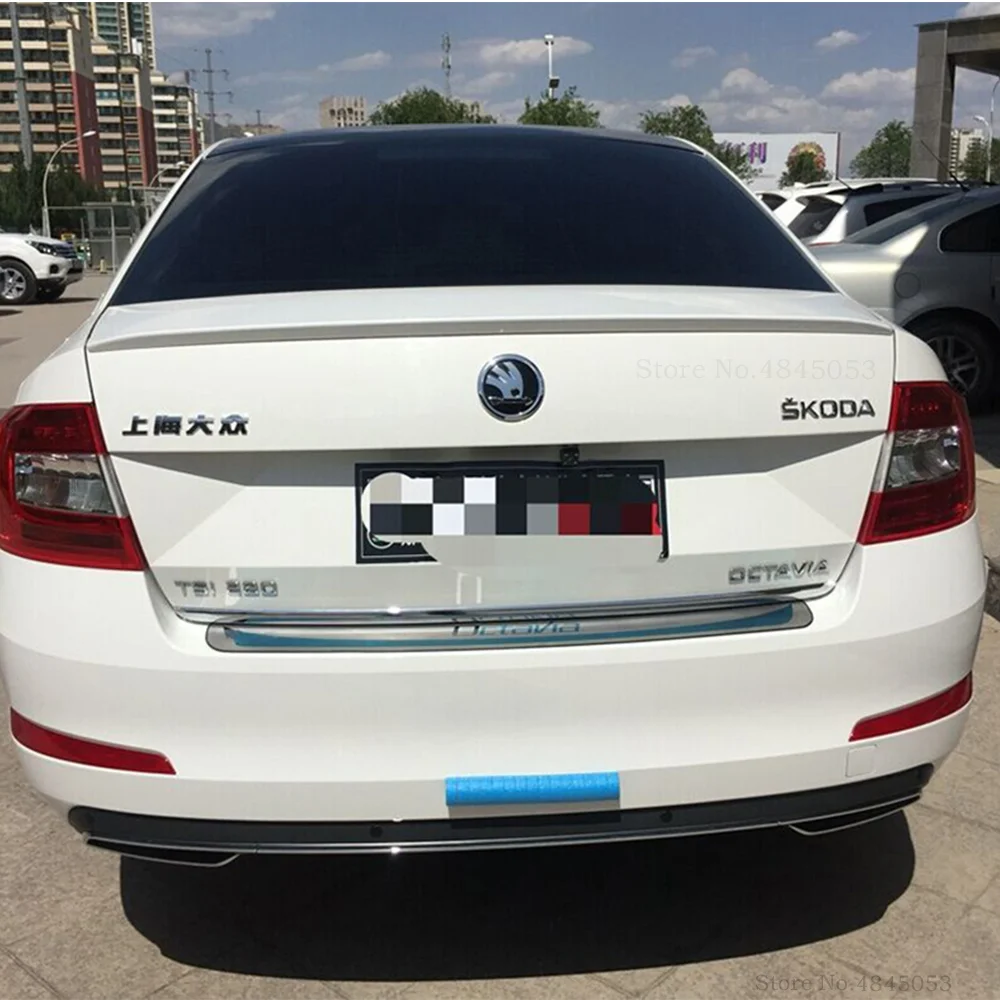 Черный и белый спойлер для Skoda Octavia 2006-2017 автомобильный Стайлинг АБС-пластик