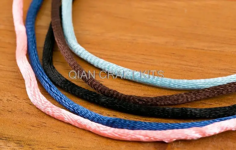 

300 yards multiple colors Satin Silk Strands Cords Necklaces Strings for jewelry making- 1mm-2.5mm mixed