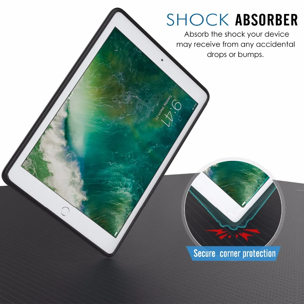 MoKo подходит для iPad 9,7 /-[Серия honey Comb] светильник Ударопрочный Мягкий силиконовый чехол для задней панели [для детей]