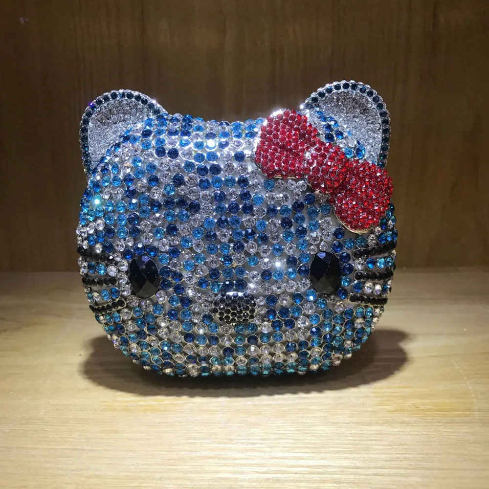 XIYUAN hello kitty сцепления Вечерняя сумочка; BS010 цепи Сумочка Для женщин вечерние свадебные С кристалалми и стразами банкетный мешок Ежедневные клатчи кошелек