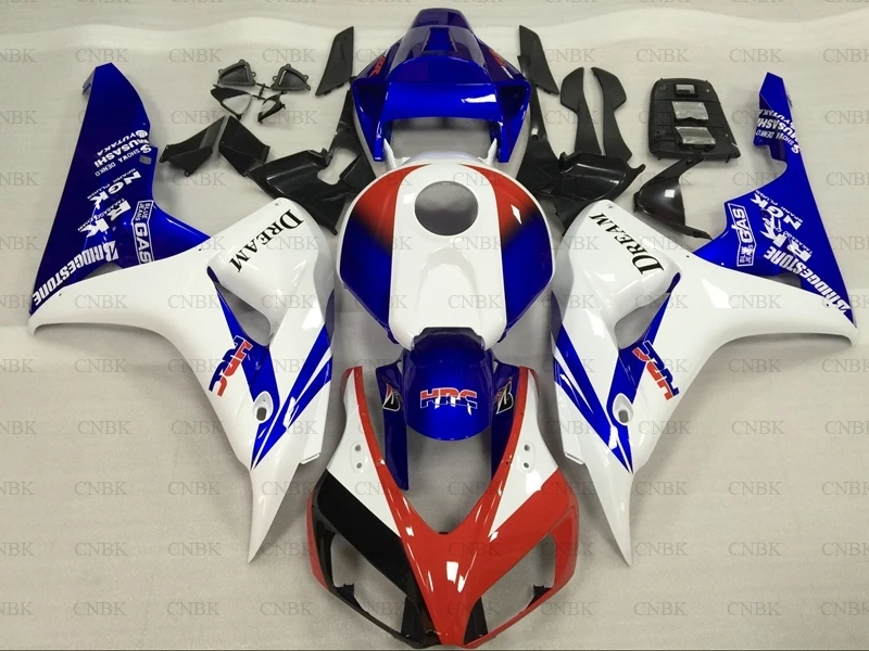 Обтекатели для Honda Cbr1000 RR 2006-2007 Fireblade 07 белые красные синие комплекты кузова 2006