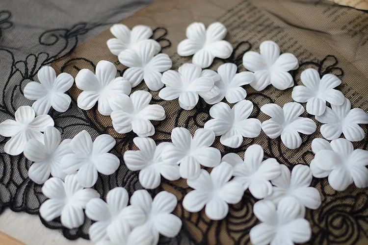 100 шт белые 3D Цветы нашивки вышитые аппликации патч для одежды свадебное платье