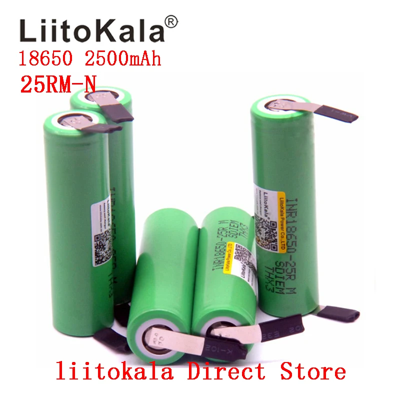 Liitokala 100 шт. новый бренд 18650 2500 мАч аккумуляторная батарея 3 6 В INR18650 25R M 20A разряд + DIY