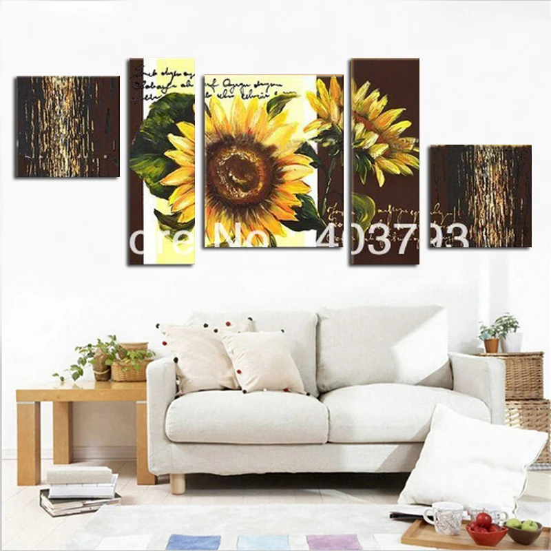 5 панелей Чистая ручная роспись Масляные картины современный европейский стиль