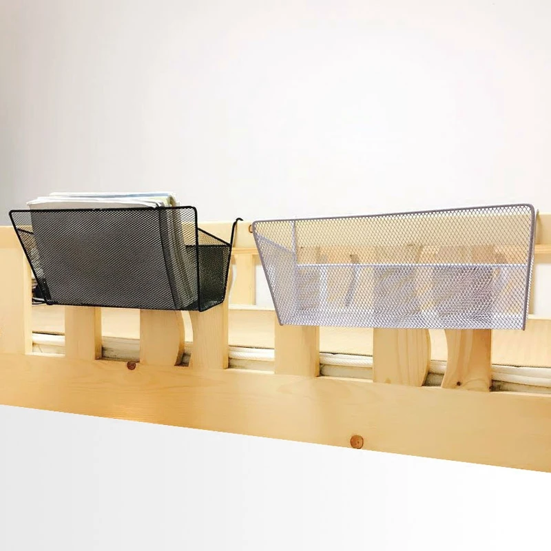 Iron hanging basket dormitory bed storage bookshelf bedside rack | Storage Holders &amp Racks