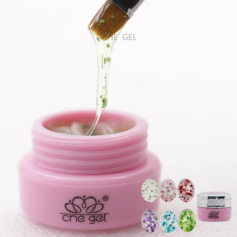 Гель-лак для ногтей с естественными сушеными цветами стойкий УФ-Гель-лак