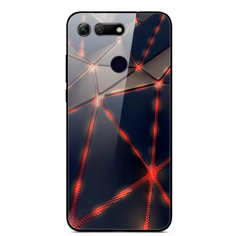 Темно-серый Чехол для huawei Honor View 20 20 S, закаленное стекло с принтом, чехол для huawei Honor 20 S, MAR-LX1 чехол для huawei View 20 V20 - Цвет: Темно-серый