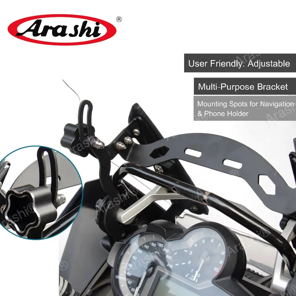 Arashi Windscreen Bracket Mount CNC Reinforcement Support For BMW R1250GS 2019 2020 2021 GS1250 Adjustable Windshield Holder