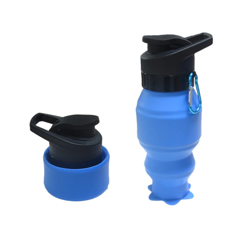 Еда Класс 500ML силиконовая складная Бутылки для воды Управление по санитарному