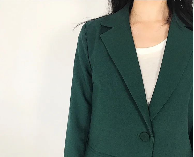 Новинка 2018 Женский облегающий костюм в минималистичном стиле на одной пуговице