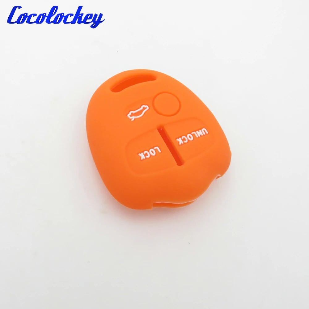 Cocolockey силиконовый чехол для ключа автомобиля, брелок для Mitsubishi Lancer EX Galant Pajero ASX Outlander, 3 кнопки дистанционного управления, без логотипа