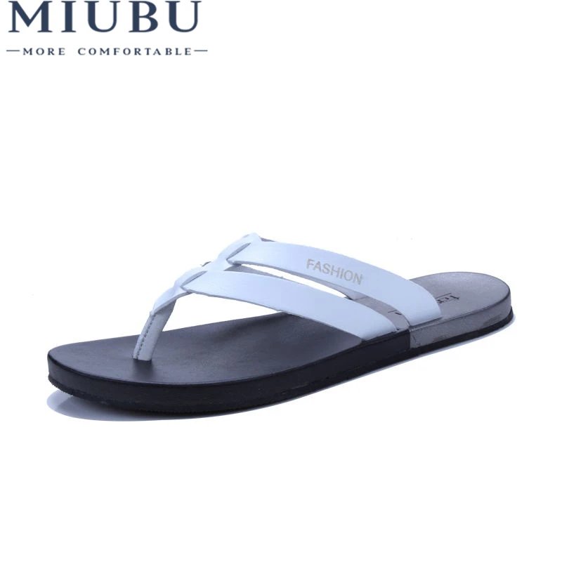 MIUBU/Новые летние мужские вьетнамки из натуральной кожи Модные мягкие и удобные