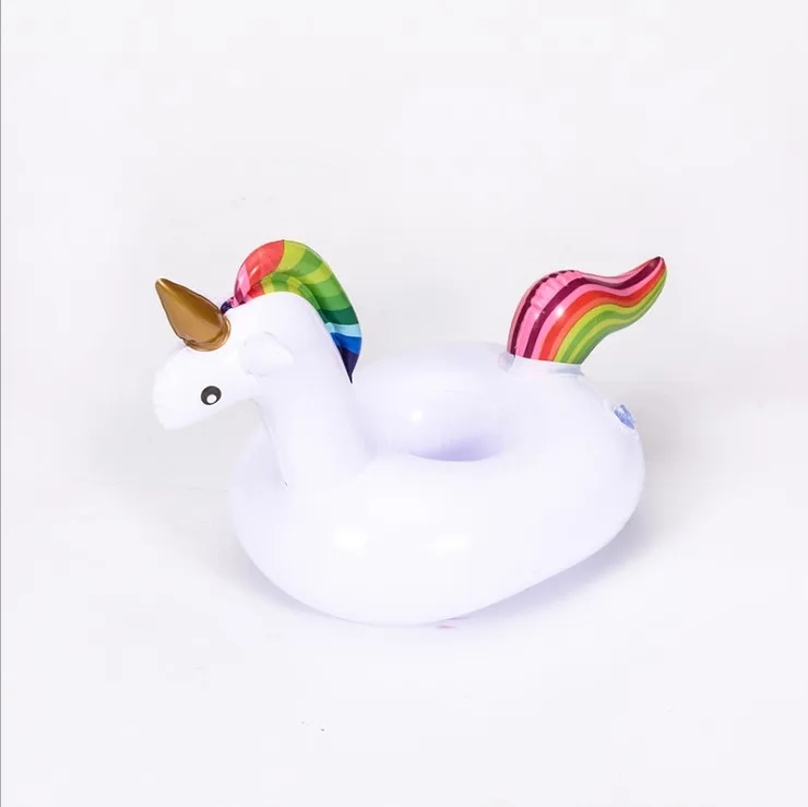 unicorn Надувные игрушки Кокосовая пальма/желтая утка/гриб/лебедь подстаканник водные подставки плавающие Напитки Подстаканники летние бассейн Вечерние - Цвет: unicorn