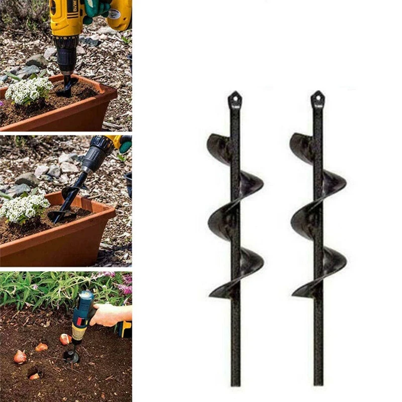 2Pcs Planter Garden Auger Hole Digger Drill Bit Attachment Great For Di | Инструменты