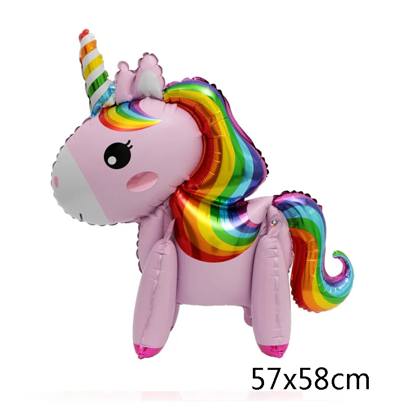 1pc 1 шт 3D DIY CuteRainbow фольгированные шары розовый синий фиолетовый стоячие шары Свадебные украшения для дня рождения Детские игрушки - Цвет: 1pc