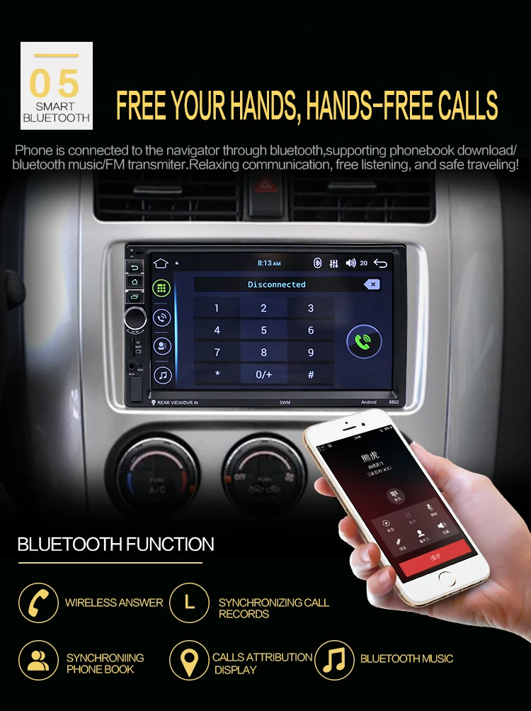 SWM 8802 2 Din автомагнитола " сенсорный экран Android 7,1 автомобильный MP5 плеер gps Bluetooth навигация WiFi 3g USB FM HD видео мультимедийный плеер