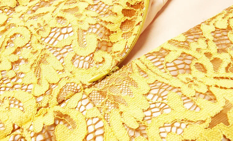 2017 Весна Осень Высокое качество сексуальное кружевное платье элегантные полые