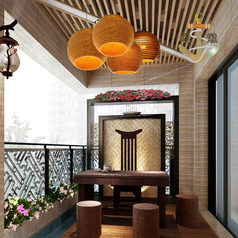 The story of a small town retro Bar Hotel honeycomb naked pupa Cafe кожи и картона подвесной светильник GY187|pendant