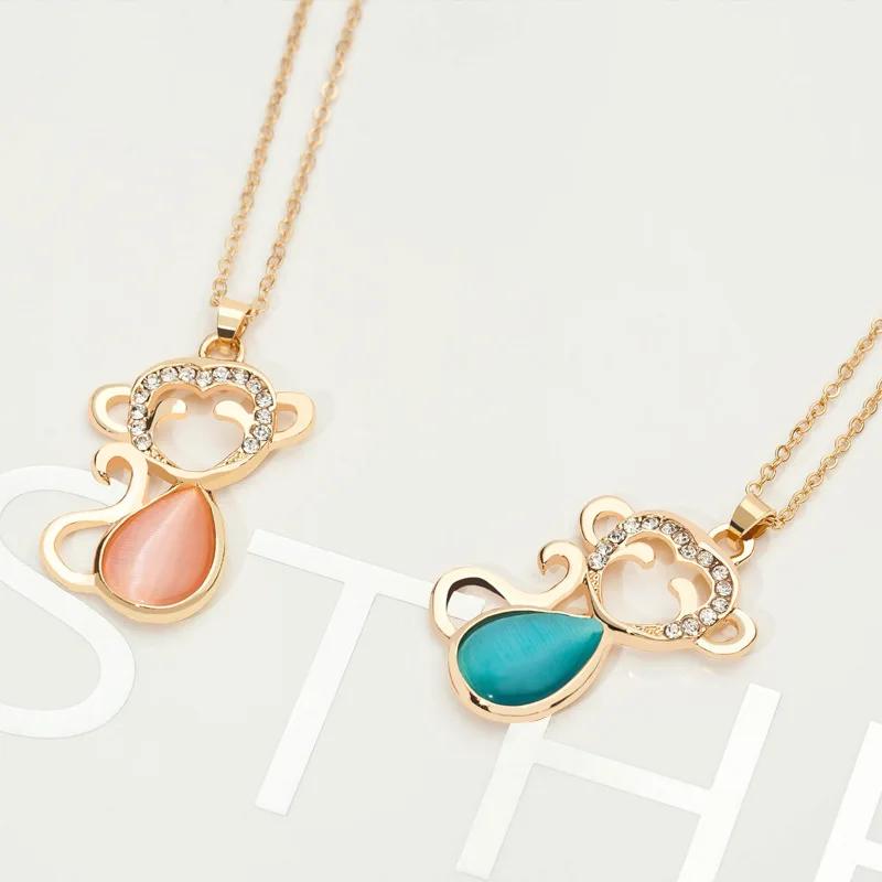 2018 корейская мода креативное Хрустальное инкрустированное Персиковое колье с