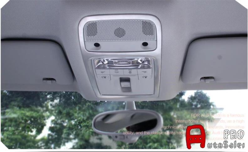 

steel Inner sunroof Roof Dome Front & Rear Reading light lamp Cover Trim 2pcs For Audi Q3 2012-2016