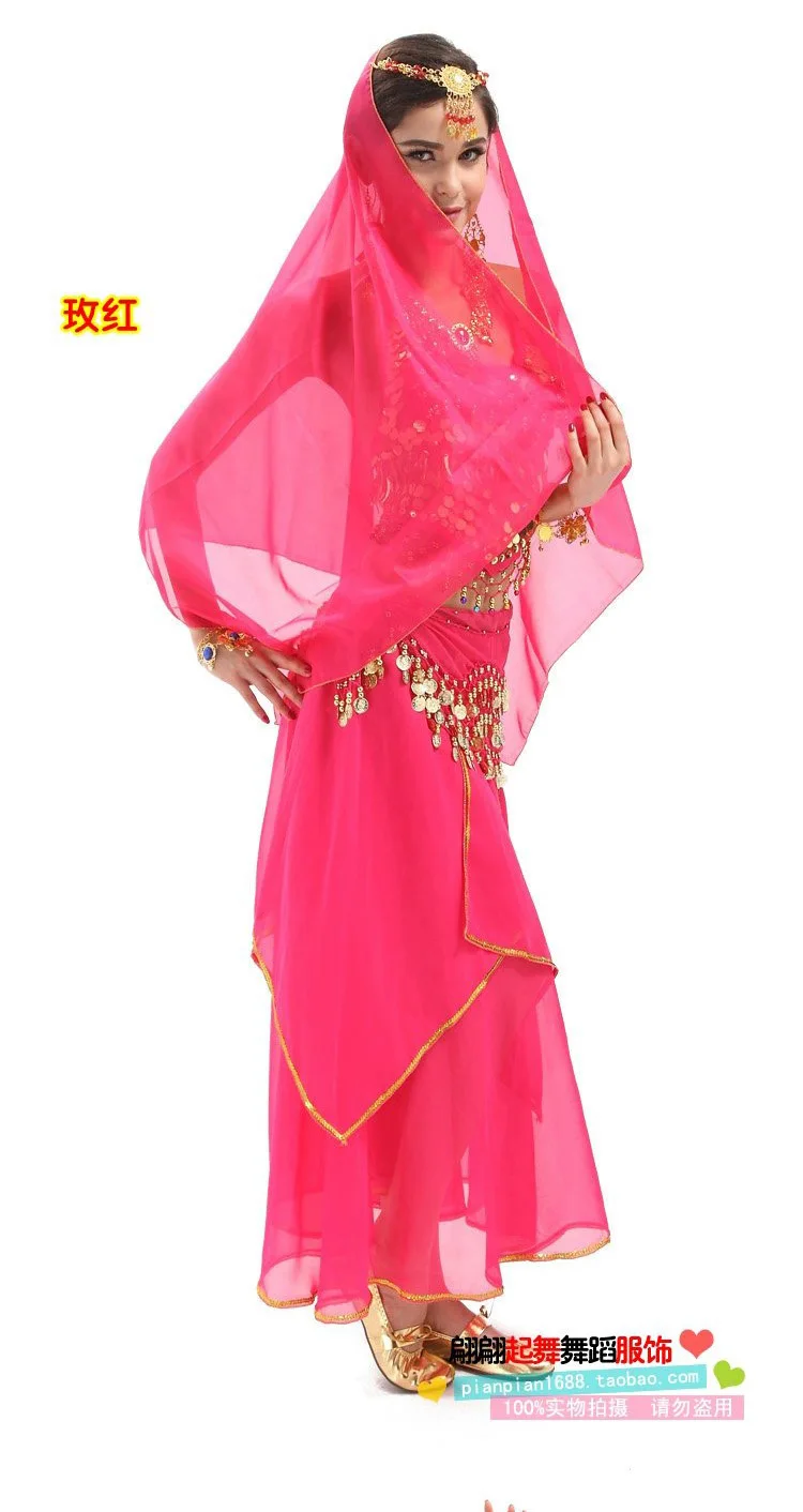 Комплект из 4 предметов монета Египетский костюм для танца живота Болливуда