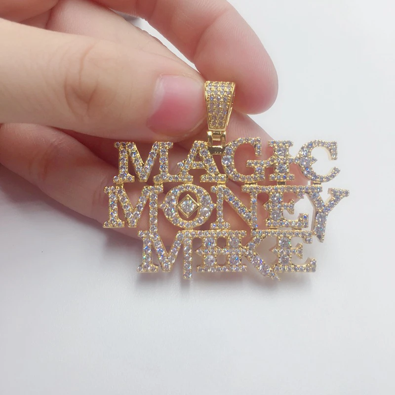 Мужская подвеска Missfox ожерелье с медным металлическим кристаллом золотое