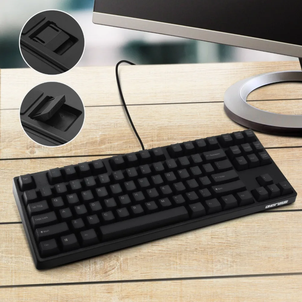 GANSS машинная машинка механическая клавиатура Cherry MX красные переключатели Tenkeyless 87