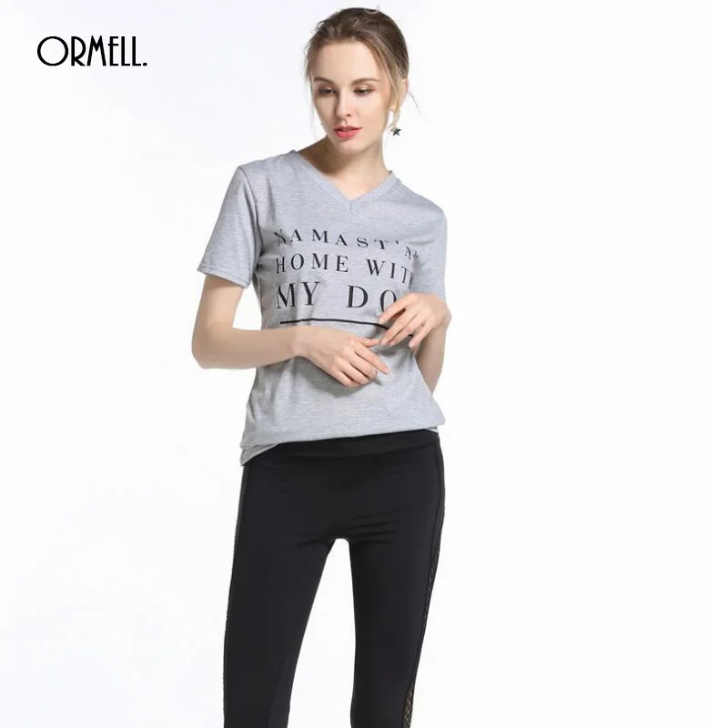 Ormell Vogue с принтом букв Для женщин футболка летние Повседневное комфорт S Топы