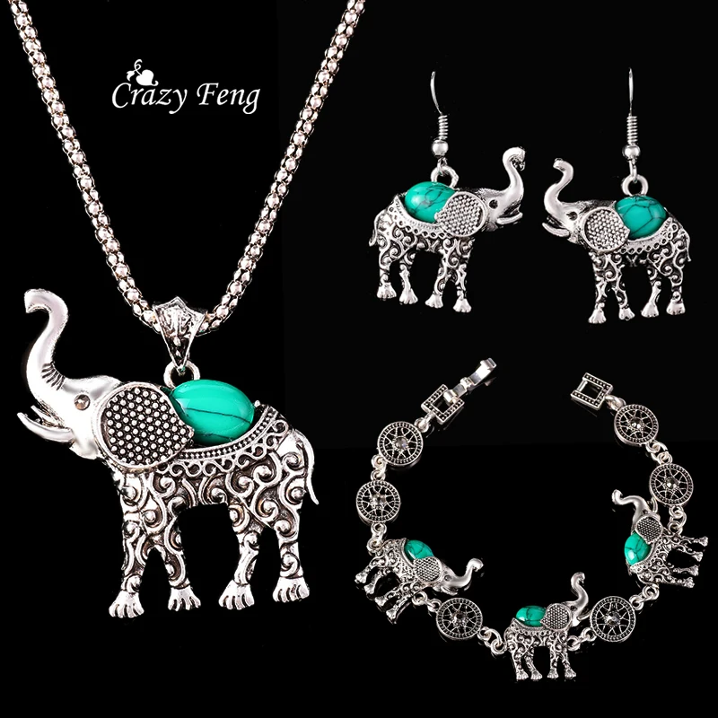 Модный Зеленый Африканский комплект ювелирных изделий для женщин Винтажный