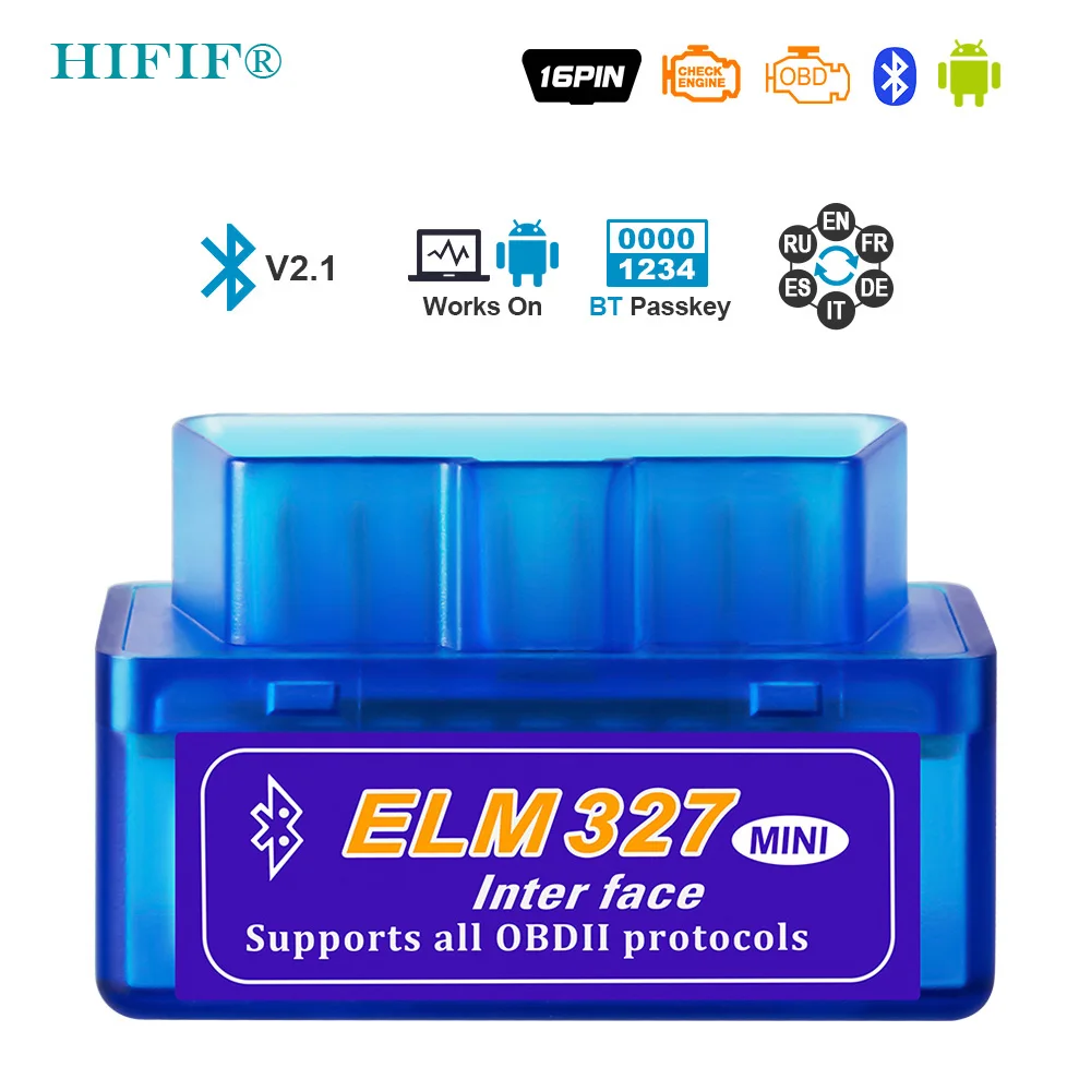 Автомобильный диагностический Мини прибор ELM327 Bluetooth 2 0 интерфейс V2.1 OBD2 OBD ELM 327
